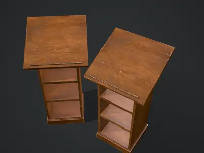 Wooden Bookstand Low-poly 3D model