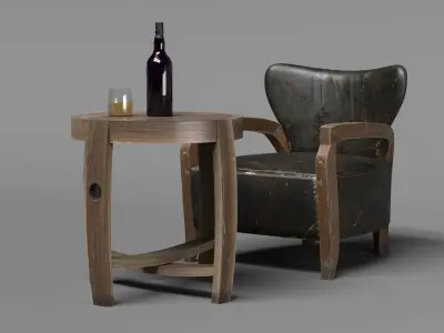Timothy Oulton Achilles vintage Low-poly 3D model