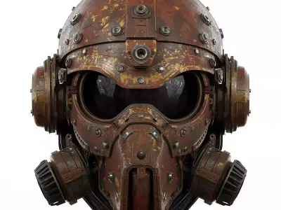 Steampunk And Wasteland Tactical Helmets 3D Models Pack