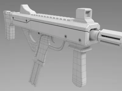 SMG Gun Free low-poly 3D model