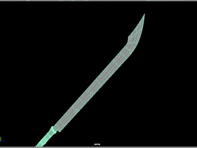 Two-handed barbarian saber 3D model