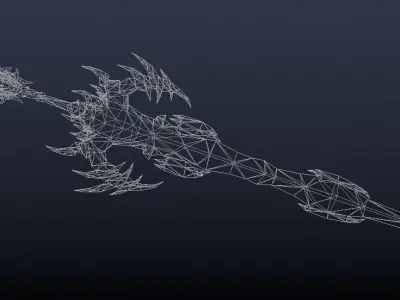 Futuristic Sword Low-poly 3D model 33