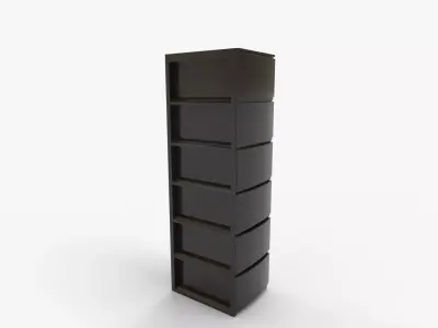 DICTAC Black Tall Dresser for Bedroom with 6 Drawers 3D model