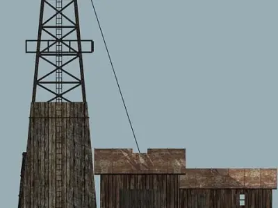 European Oil Derrick - early 20th century style 3D model