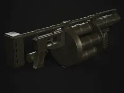 Grenade Launcher 40mm  Low-poly 3D model