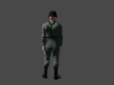 Wehrmacht Soldier - RIGGED ANIMATED Low-poly 3D model