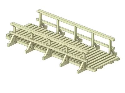 Small wooden bridge 1-120 FDM 3D print model