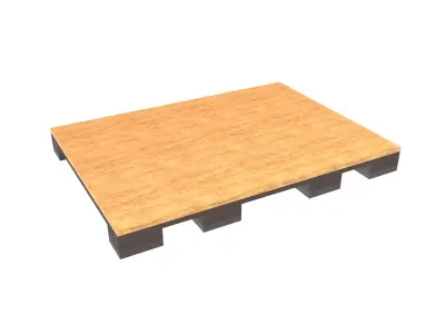 Wooden Platform v1 002 Low-poly 3D model