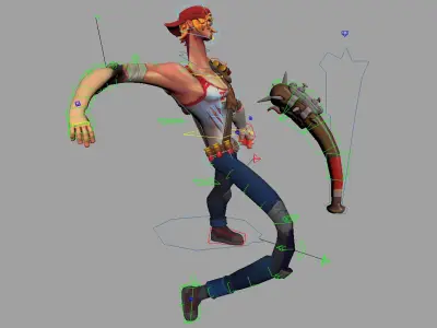 Slugger Anim Rig 3D model