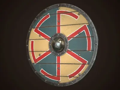 Viking Shield 25 Low-poly 3D model