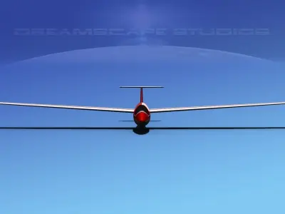Venture Sailplane  V07 Low-poly 3D model