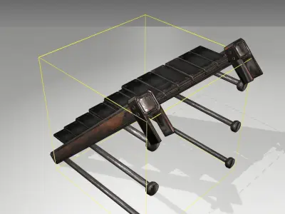 Futuristic Stairs - 13 - Rusty Textures Low-poly 3D model