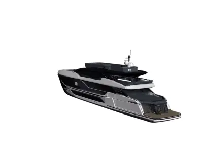 Modern Luxury Motor Yacht 40m Low Poly Super Yacht Low-poly 3D model