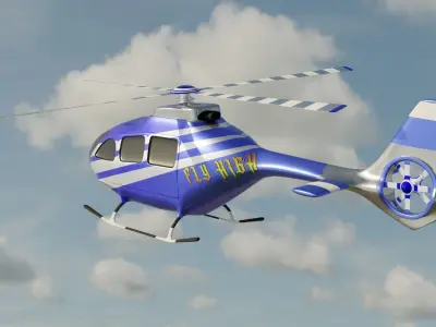 Airbus Helicopter low poly  Low-poly 3D model