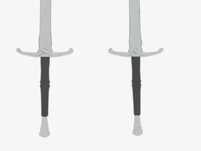  Feanors Two-Handed Medieval Sword Low-poly 3D model