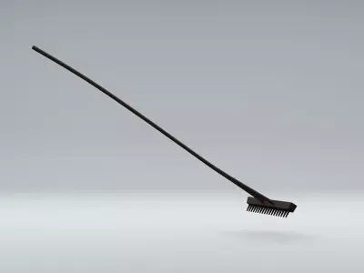 wooden medieval rake Low-poly 3D model