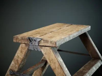 stool Low-poly 3D model purchase