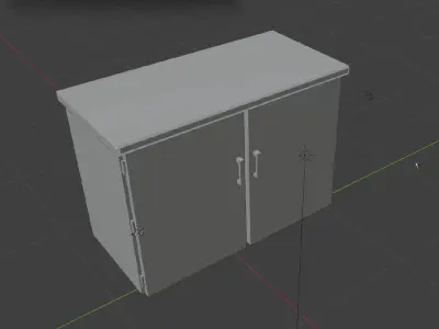 Wooden Kitchen Cabinet or Bathroom Marble Countertop Free 3D model