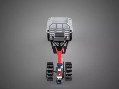 CAGE WHEEL TRACTOR VEHICLE TRAILER CART CARGO CAR TRANSPORT FARM 3D model