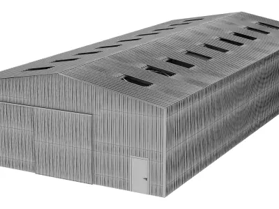 Hangar Warehouse Building 01 3D model