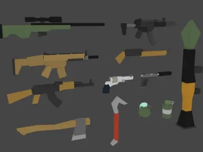 SImpleWeapons - lowpoly free weapons Free low-poly 3D model