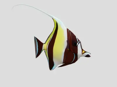 Moorish Idol Realistic Animated Low-poly 3D model
