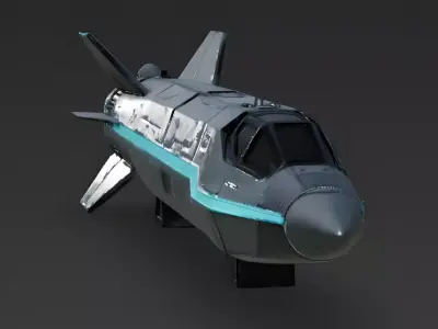 Realistic Sci-Fi Stealth Missile 3D Model Low-poly 3D model