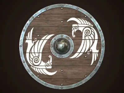 Viking Shield 27 Low-poly 3D model