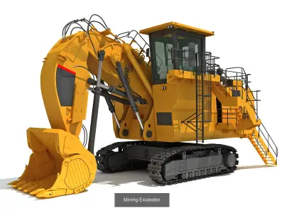 Mining Excavator Shovel Collection 3D Model Pack