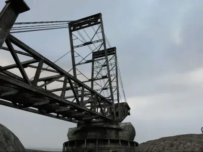 Bucket wheel excavator Low-poly 3D model