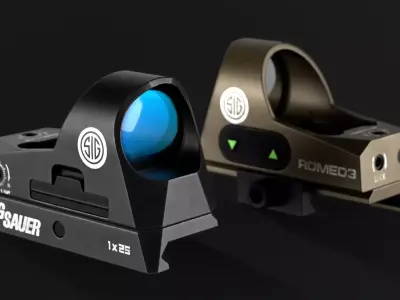 Sig Sauer Romeo3 Red Dot Sight Low-poly 3D model