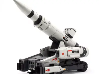 Futuristic Missile Launcher Model Pack Low-poly 3D model