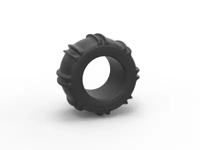 Dune buggy rear tire 9 Scale 1 to 25 3D print model