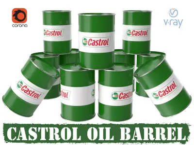 Castrol oil barrel 3D model