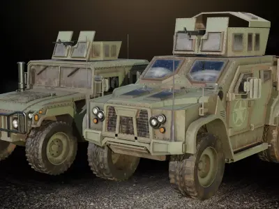 Military Humvee and L-ATV Low-poly 3D model