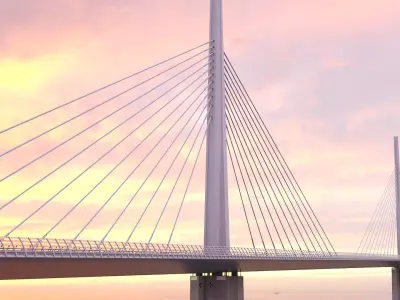 Suspension Bridge Millau Viaduct 3D model