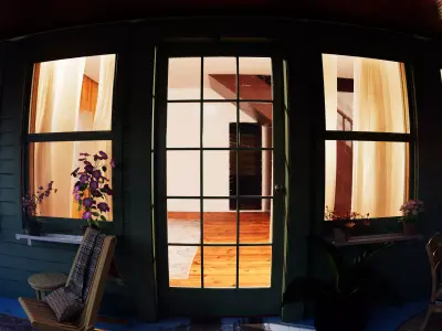Cozy Enclosed Porch  Day and Evening Versions Free 3D model