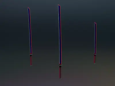 Sword Collection three poles Free low-poly 3D model
