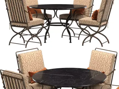 Outdoor dining set herve baume 3D model