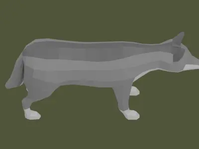 Stylized lowpoly WOLF Free low-poly 3D model