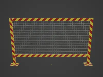 Road Barricade C 02 Low-poly 3D model