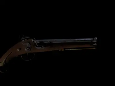 Old-style pistol Low-poly 3D model