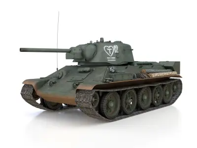 T-34-76 UZTM - Model 1942 - Soviet tank - 12 3D model