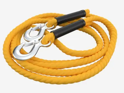 Towing Rope With Metal Hooks 3D model