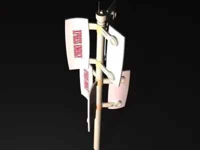 X Wind Turbine 3D model