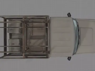 Combat Technical Pickup Truck - Military Game Ready  Low-poly 3D model