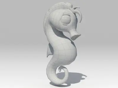 Seahorse Toon Animated Low-poly 3D model