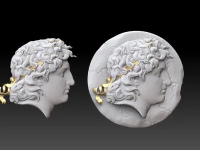 Alexander the Great v2 cnc  relief 3D print model