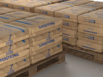 Cement Bag Low-poly 3D model