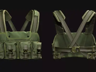 Military Tactical Vest-Game Ready Low-poly 3D model